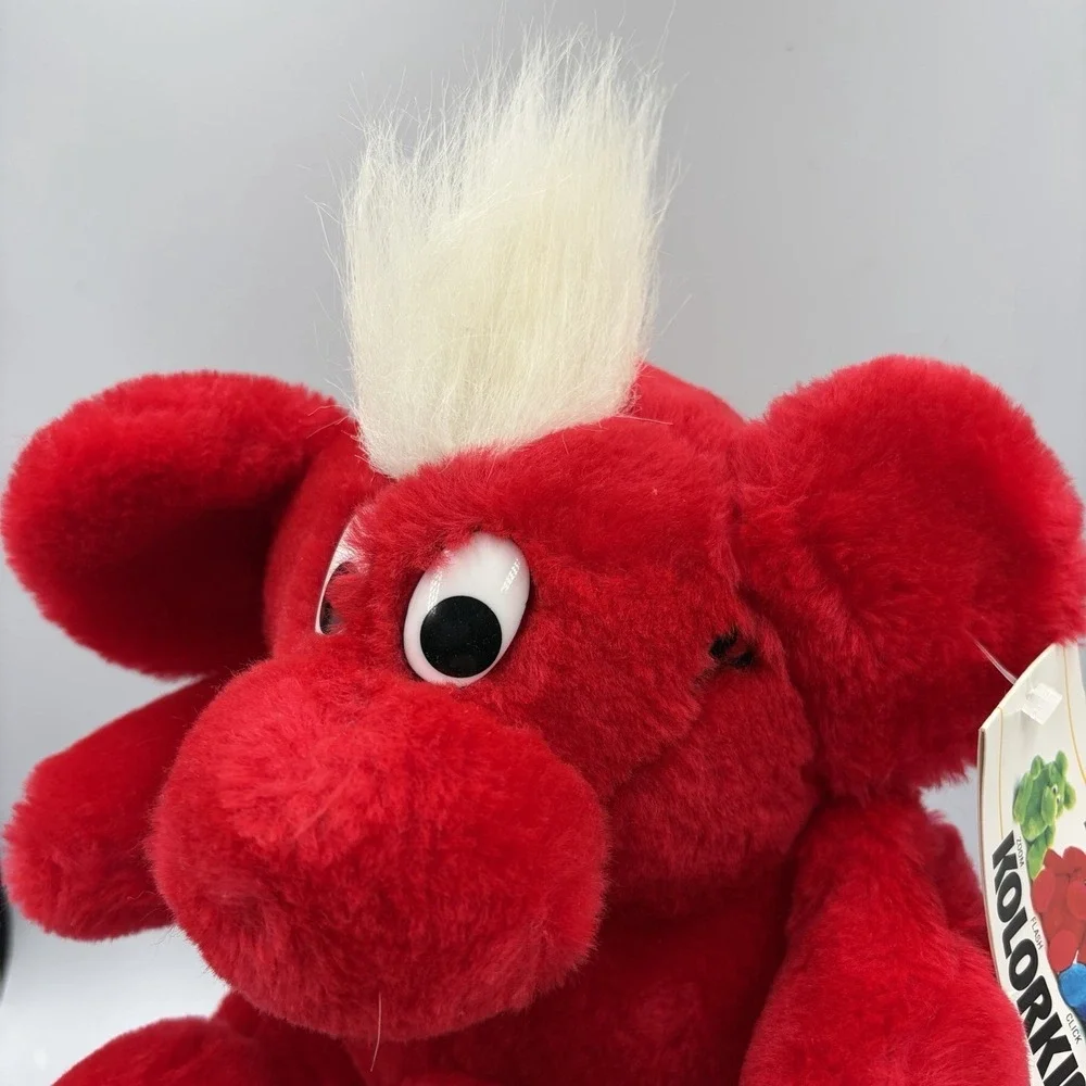 VTG 1989 Kodak Kolorkins Flash Red Plush Toy White Hair Camera Mascot w/Tag 9